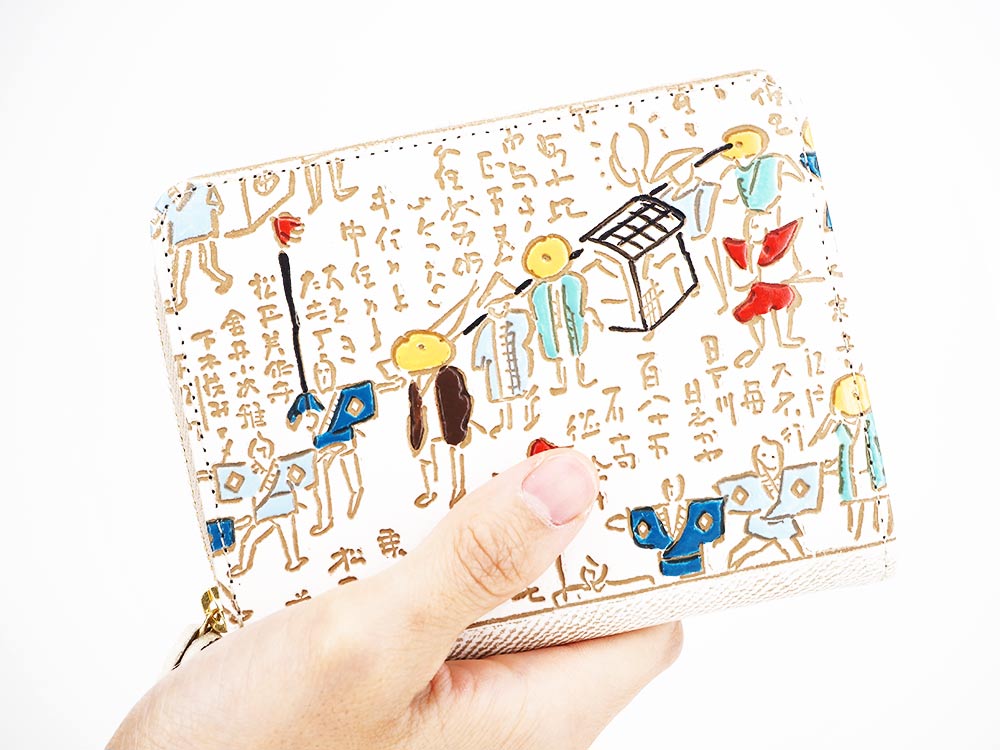 Daimyo Procession with Kanji Zippered Bi-fold Wallet