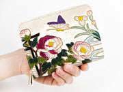 Japanese Peonies Zippered Bi-fold Wallet