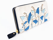 SUZURAN - Lily of the Valley (Blue) Zippered Long Wallet