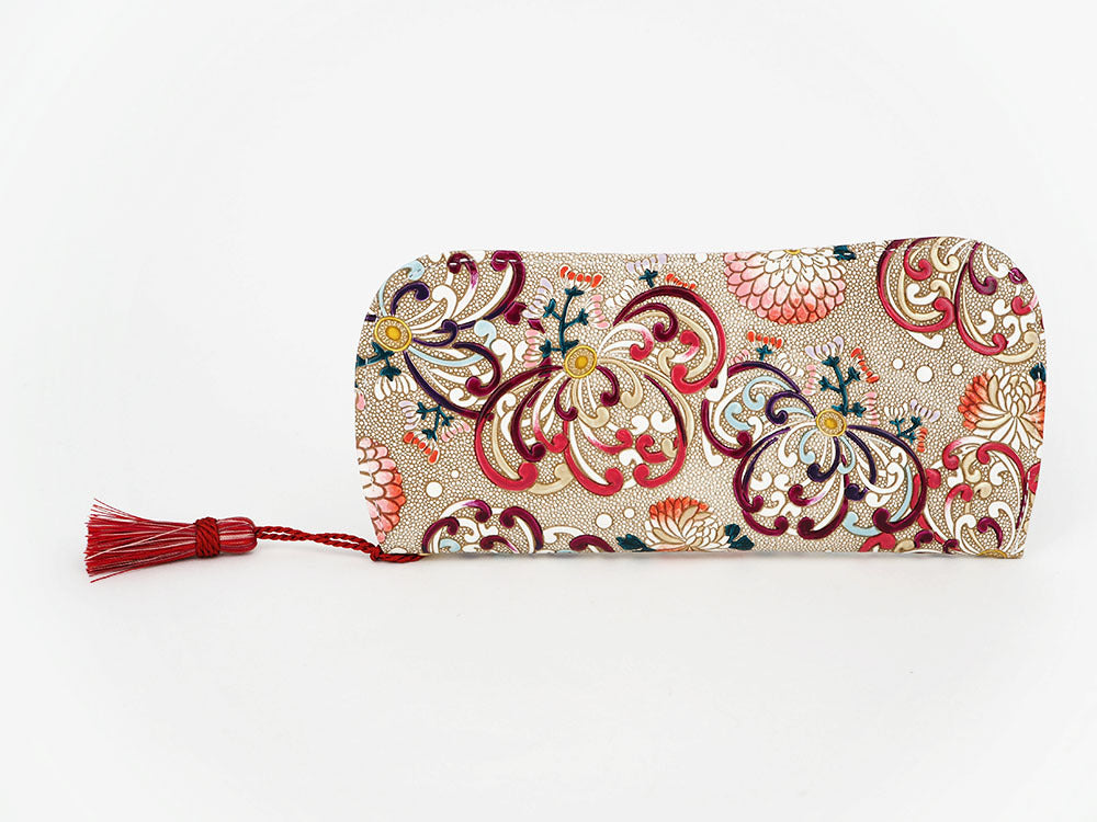 RANGIKU - Firework Chrysanthemums (Wine&Pink) Eyeglasses Case