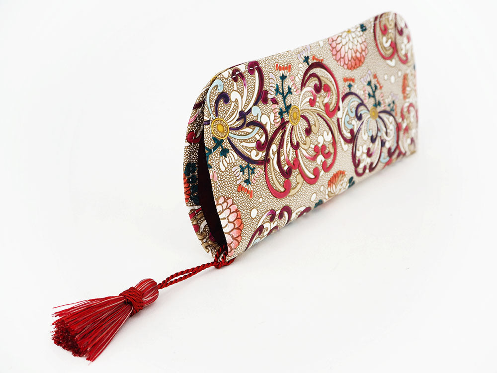 RANGIKU - Firework Chrysanthemums (Wine&Pink) Eyeglasses Case