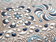KINSHA - Persia Tiles (Blue) GAMASATSU Square Billfold with Clasp