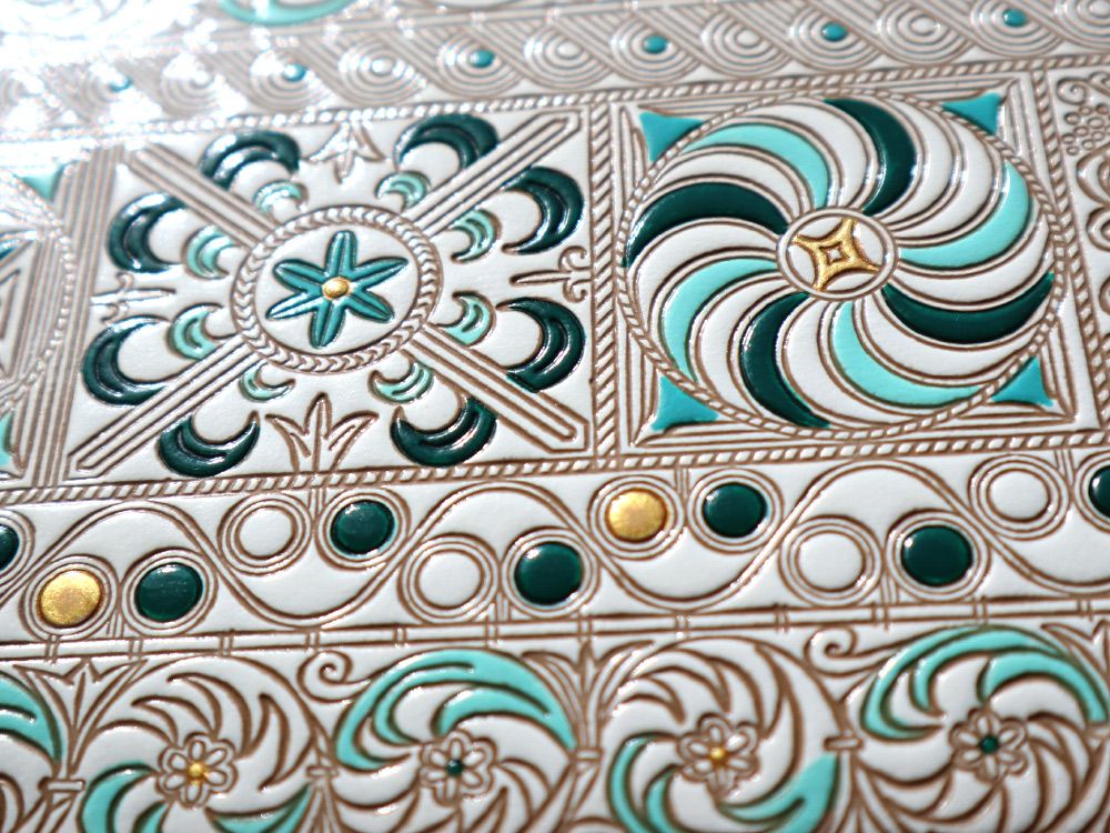 KINSHA - Persia Tiles (Green) Zippered Bi-fold Wallet