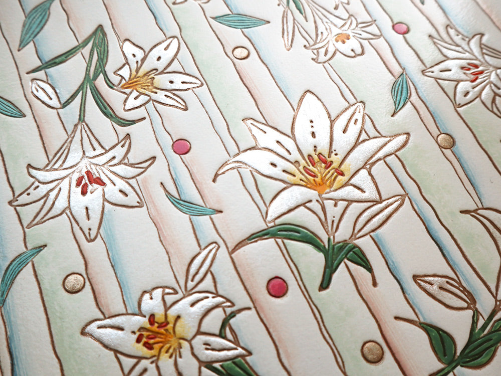 White Lilies Thin Card Case