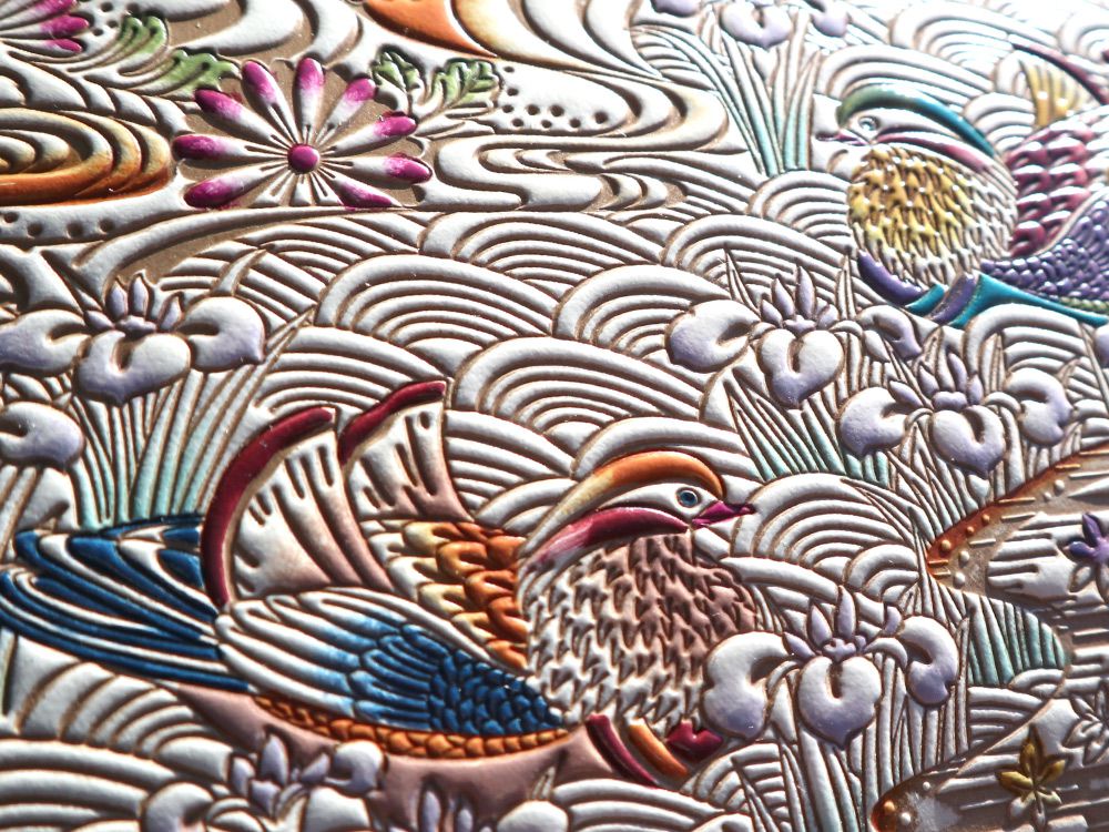 OSHIDORI - Mandarin Ducks Zippered Bi-fold Wallet