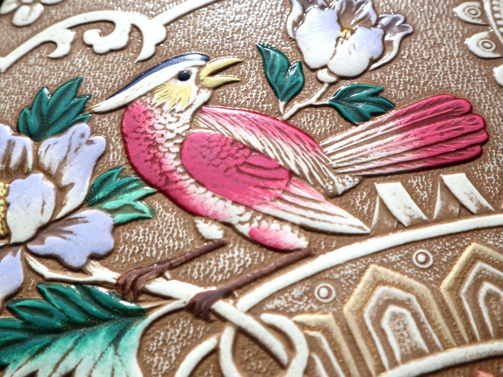 Pink Parrot GAMASATSU Square Billfold With Clasp