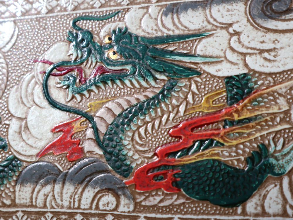 Dragon (Green) GAMASATSU Square Billfold with Clasp