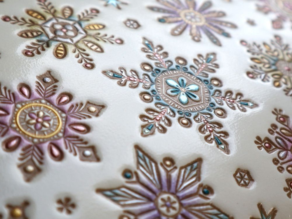 Snowflakes Double Sided Business Card Case